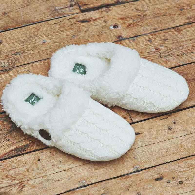 Aran Woollen Mills Fluffy Adult Sheep Design Slip-On Adult Slippers (Large  8-9) Made in Ireland