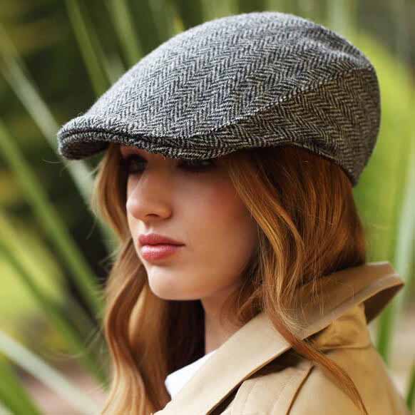 Harris Tweed Cap, Scottish Tweed Hat, Brown Harris Tweed