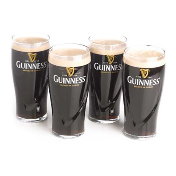 Guinness Embossed Gravity Pint Glasses 2 Pack Glass Set with