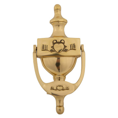 thumbnail image 2 of Robert Emmet Solid Brass Claddagh Door Knocker - 5.5x5 Inch Irish Design With Satin Nickel Finish 2 of 12