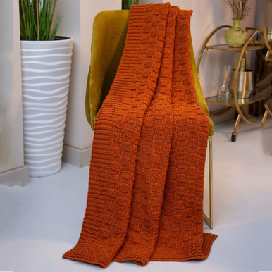 Basket Weave Fisherman Knit Throw