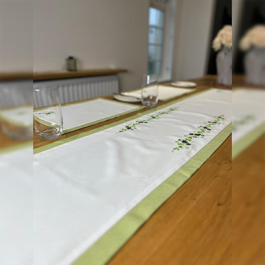 Irish Linen 40 Shades of Green Table Runner