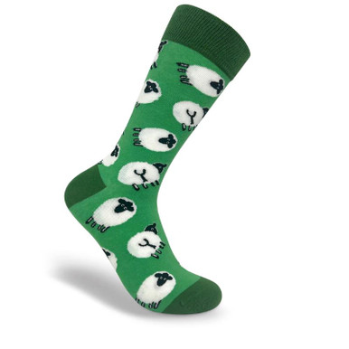 Meath Socks Green Irish Sheep Design Socks | ShamrockGift.com