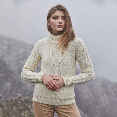 ニット・セーター IONSEOUL Dell Turtle Neck Arm Warmer Knit (6color) JE565 ML900-100-Turtle-Neck-Cable-