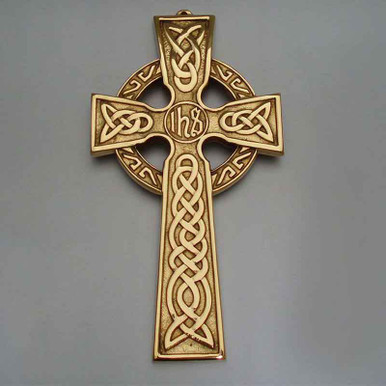 Large Celtic Wall Cross IHS Center