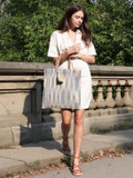 Naturally dyed jute bag.