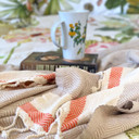 Hand-loomed Throw Blanket - Beige