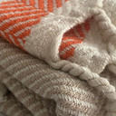 Hand-loomed Throw Blanket - Beige