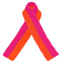 WAFFLE Crochet Scarf in Candy Pink & Tangerine Orange