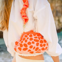 ARNOLDI PEACHPUFF Hand-beaded Clutch Bag In Orange & Peach