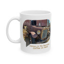 Fun vintage car on coffee mug