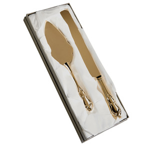 Gold-Tone Plated Cake Knife & Server Set Gold-Tone Plated Cake Knife & Server Set