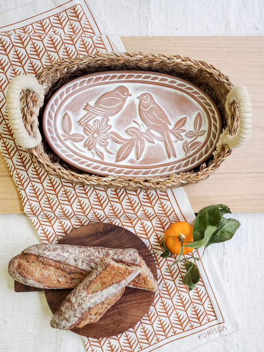 Korissa bread warmer with warming stone.