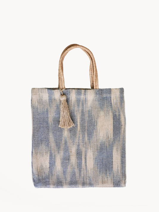 Naturally dyed jute bag.