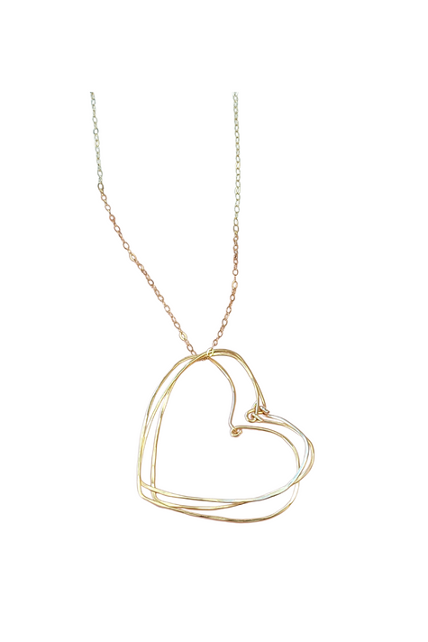 Gold Hearts Necklace on a Gold Chain