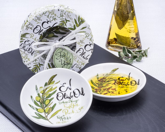 Charcuterie & Olive Oil Tasting Set – Bamboo Boards with Porcelain Dishes
