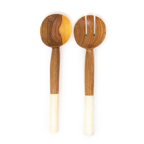Wood salad servers