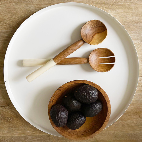 Wood salad servers