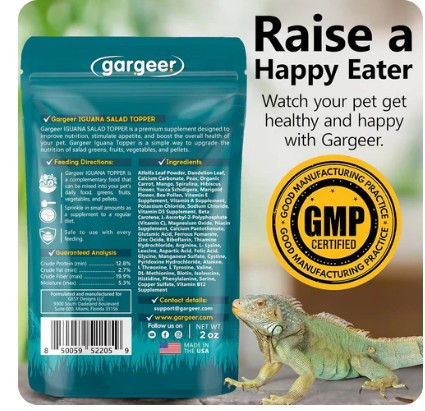 Iguana Salad Topper. Supercharge Juveniles & Adults Appetite, Health & Immune System. Rich with Vitamins & Minerals 2oz.