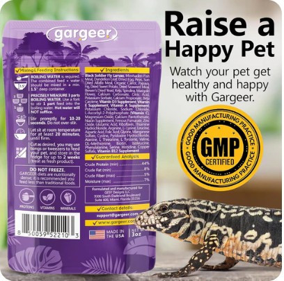 Tegu Lizard Gel Food. Complete Diet for Both Juveniles and Adults 3oz.