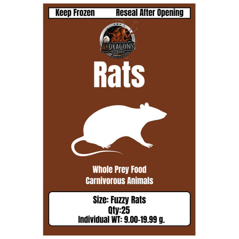Fuzzy Rats (25 Per Bag) ONLY Ship Monday - ABDRAGONS