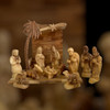Deluxe Olive Wood Nativity Set with Traditional Design Stable