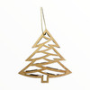 Olive Wood Tree Ornament with Zig Zags
