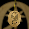 Olive Wood Oval Nativity Ornament