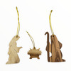 Olive Wood Holy Family Ornament Set of Three Pieces. Joseph, Mary, Baby Jesus