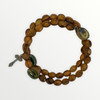 Olive Wood Wrap Bracelet Rosary- Oval Beads