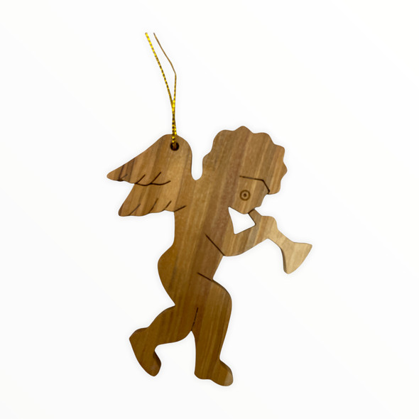Olive Wood Angel with Ornament