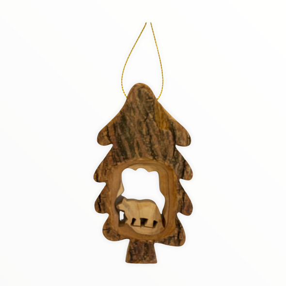 Grizzly Bear in a Tree with Wood