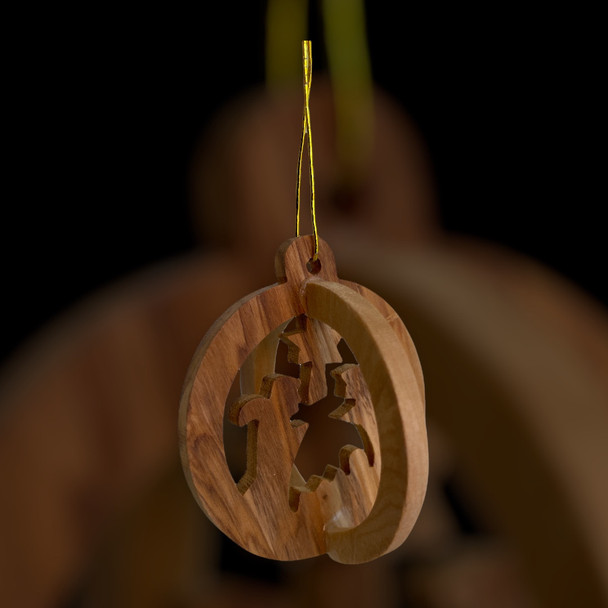 3-D Round Nativity Ornament
