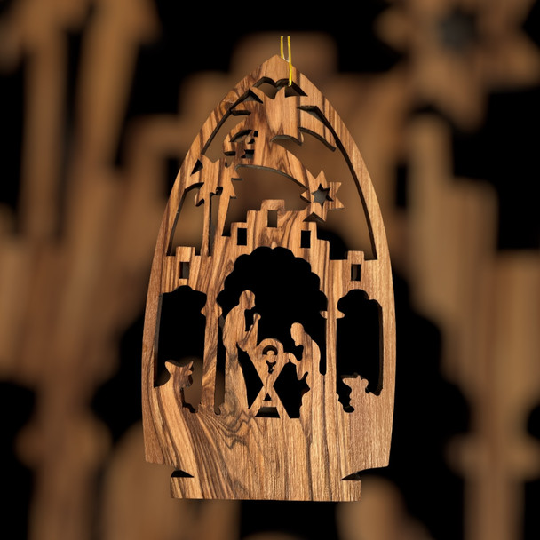 Modern Nativity Village Ornament