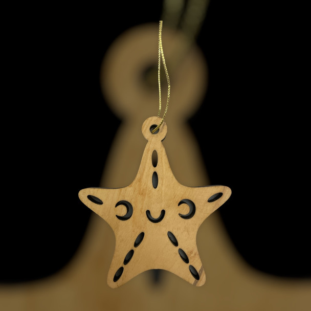 Olive Wood Starfish Ornament