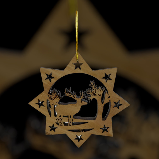 Star Ornament with Deer