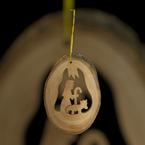 Good Shepherd Ornament with Bark