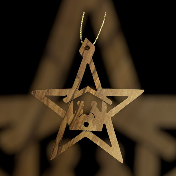 Bethlehem Star Nativity Manger Ornament