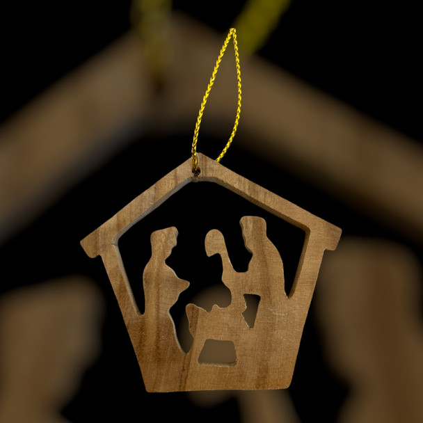 Nativity in a Manger Ornament