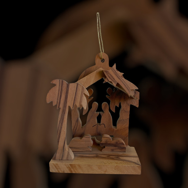 Small Manger with Angel and Nativity