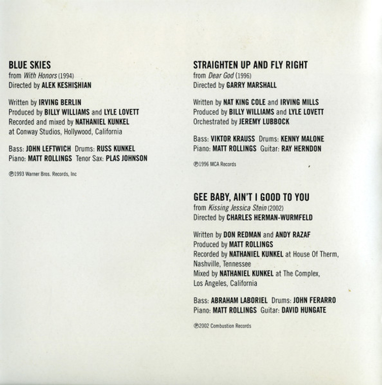 USED* SMILE - SONGS FROM THE MOVIES - LOVETT, LYLE