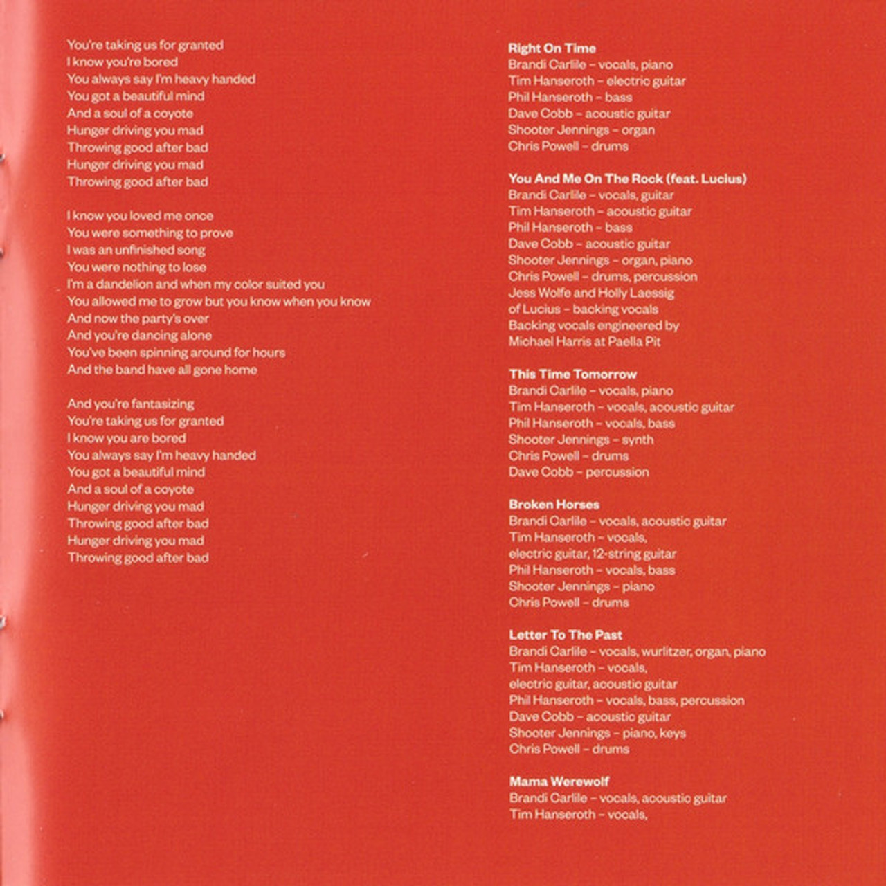 Lyrics for Mama Werewolf by Brandi Carlile - Songfacts