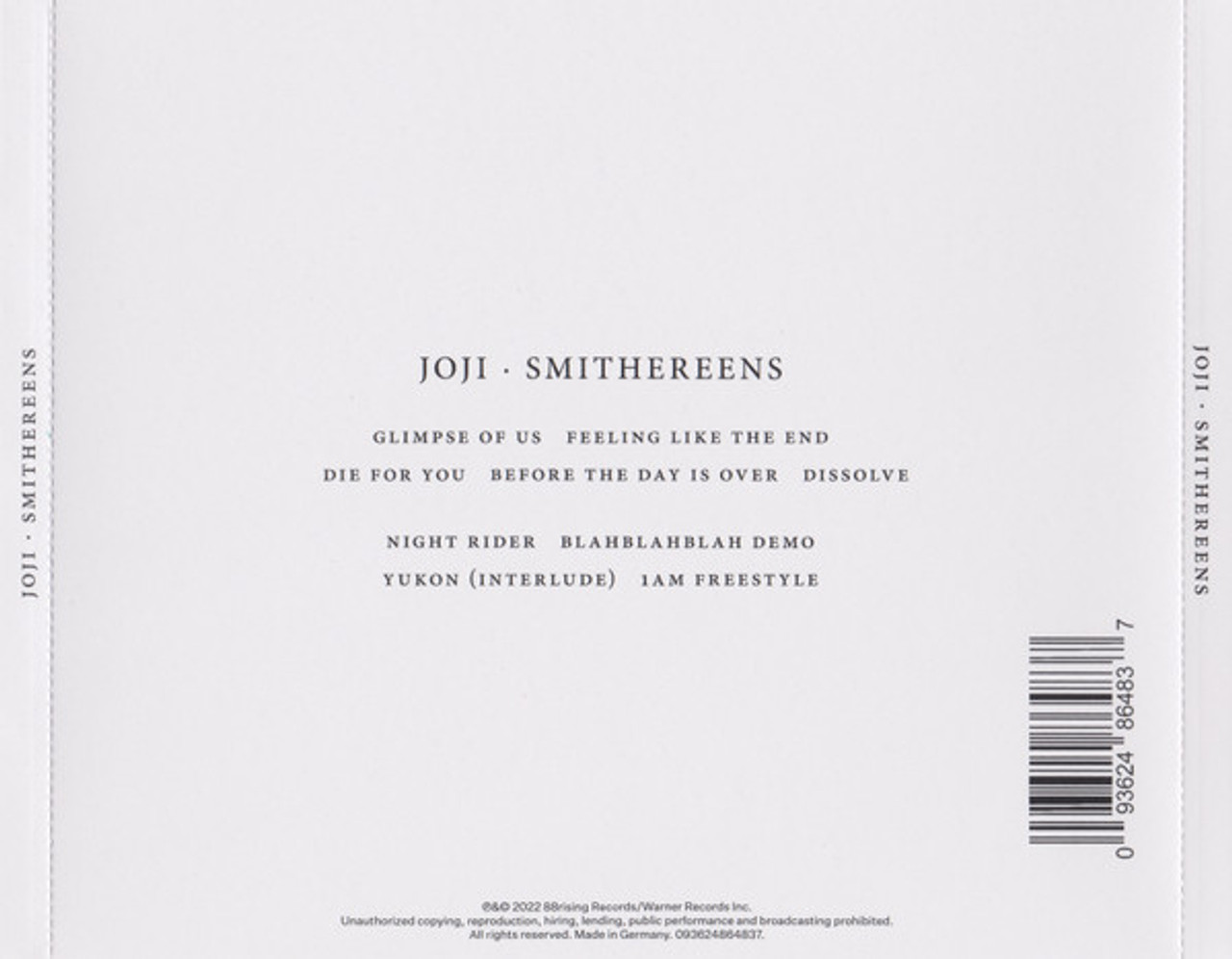 激レア Joji Smithereens アルバム レコード Smithereens : Joji | HMV&BOOKS online - 9362.486483