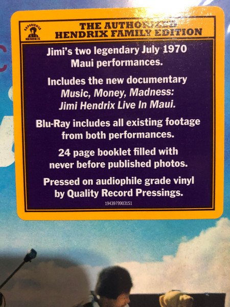 LIVE IN MAUI - HENDRIX, JIMI EXPERIENCE (#194397990317) - Omega Music
