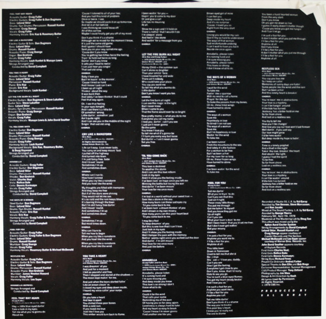 578 Craig Fuller Eric Kaz LPレコード 578 Craig Fuller Eric Kaz LPレコード 洋楽