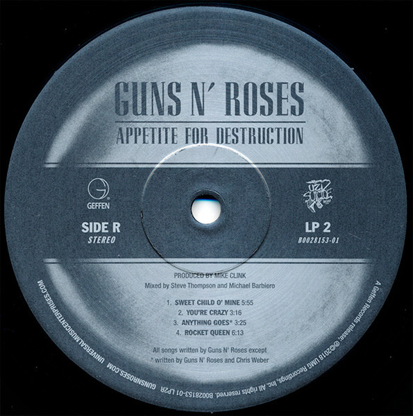 Guns N' Roses／APPETITE FOR DESTRUCTION Guns N' Roses - Appetite For Destruction (New Vinyl) – Sonic Boom