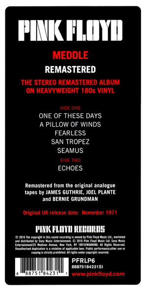 Pink Floyd Meddle UK(英 GB)盤 LP Stereo Pink Floyd Meddle UK(英 GB)盤 LP Stereo Meddle [VINYL