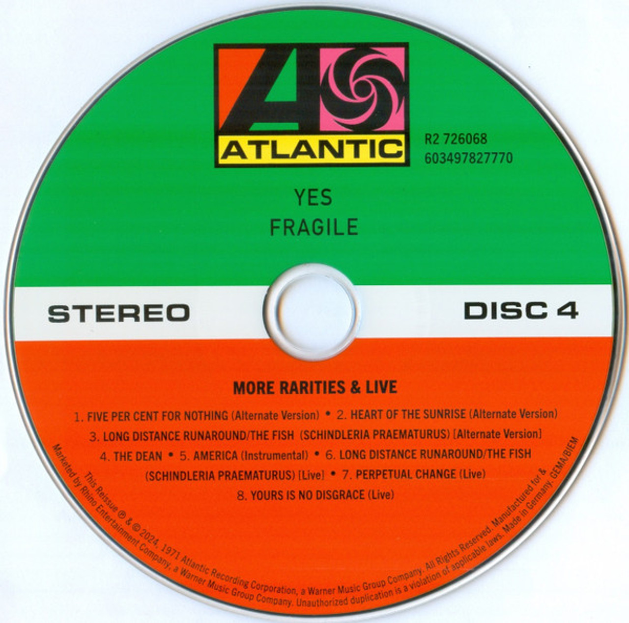 Fragile - Yes (#603497827770) - Omega Music