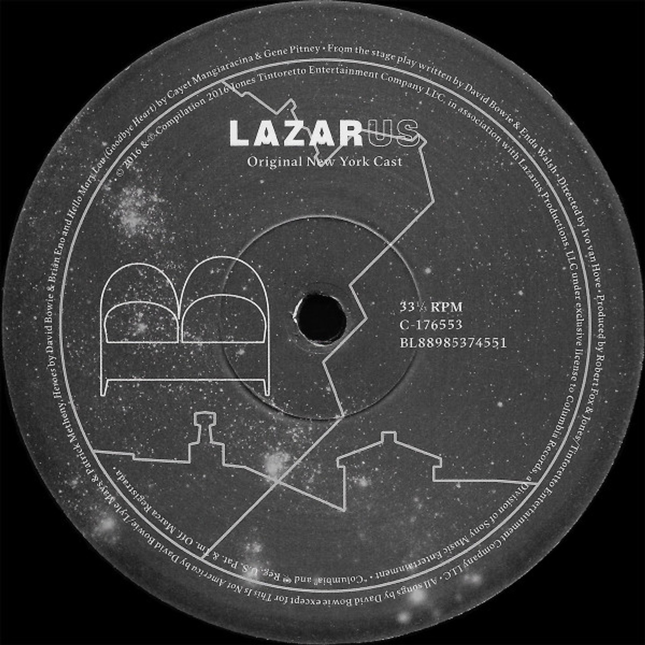 欧2discs LP Original New York Cast Of Lazarus, David Bowie &amp;amp; Enda Walsh Lazarus 88985374551 Columbia, Sony Music /01025 Original New York Cast, David Bowie And Enda Walsh – Lazarus