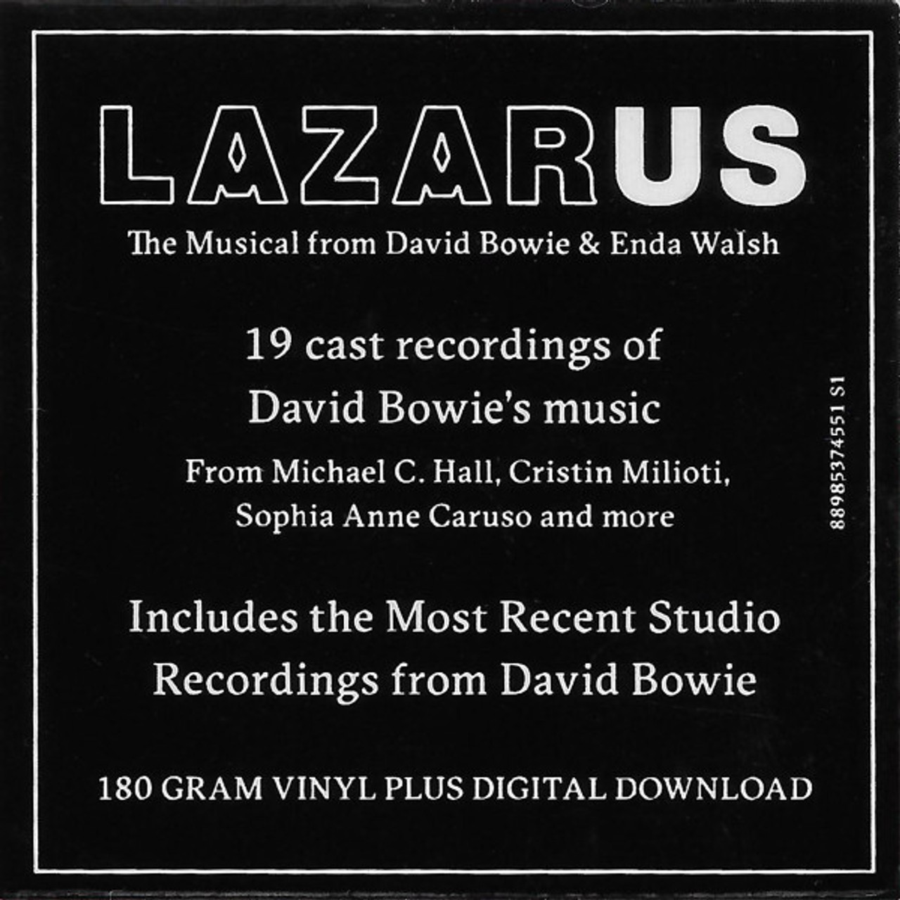 欧2discs LP Original New York Cast Of Lazarus, David Bowie &amp;amp; Enda Walsh Lazarus 88985374551 Columbia, Sony Music /01025 Lazarus [Original Cast Recording] [LP] by Original